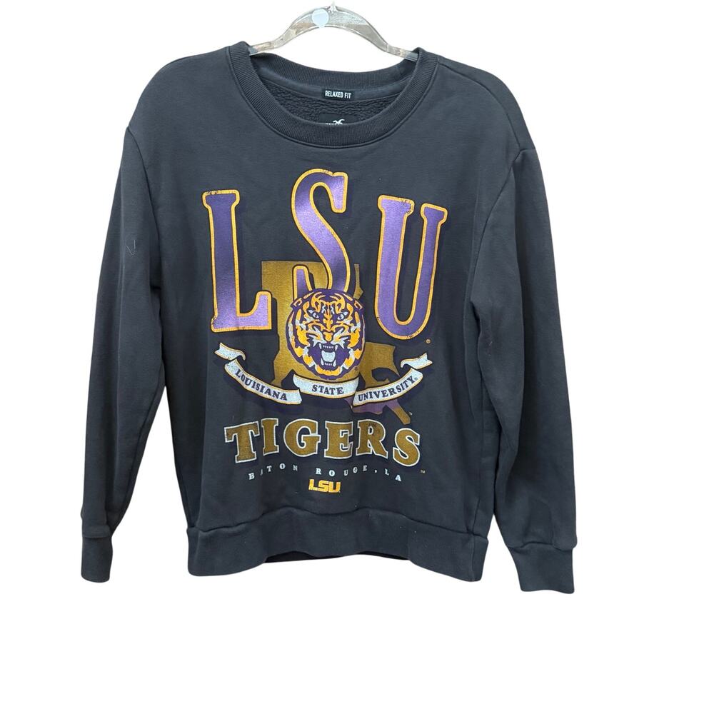 LSU Hollister Womens Sweatshirt Pullover Crewneck Size XS Blue 84